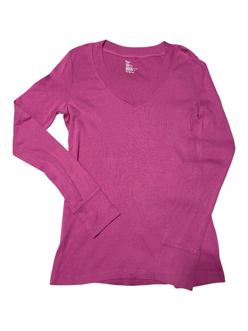 GAP Fuchsia V-Neck Long Sleeve Top